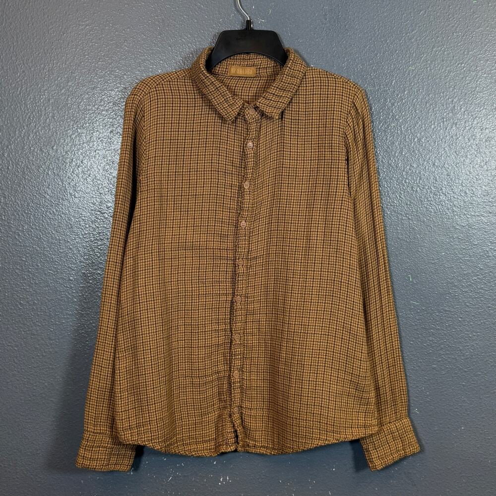 Cp Shades S men’s beige 100% cotton long sleeve button up shirt